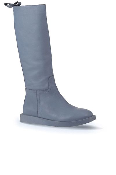 Bueno Shoes Δερμάτινες Γυναικείες Μπότες Μπλε Flat - 01wv9705