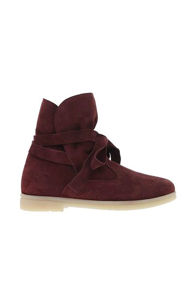 Bueno Shoes Bordo Süet Kadın Düz Bot 01wt3303
