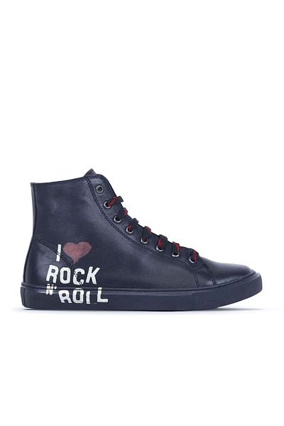 Bueno Shoes Γυναικείες μαύρες αθλητικές μπότες με στάμπα - B76c01 01wr1806