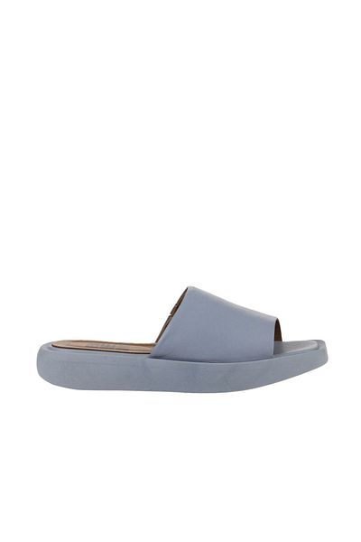 Bueno Shoes Papuci de damă din piele albastră cu toc pană - 01wy1000