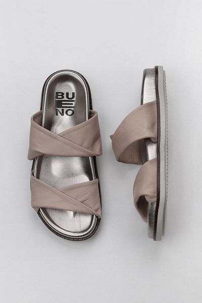 Bueno Shoes 01wu5831 Μοντέλο Γκρι Δερμάτινες Γυναικείες Παντόφλες