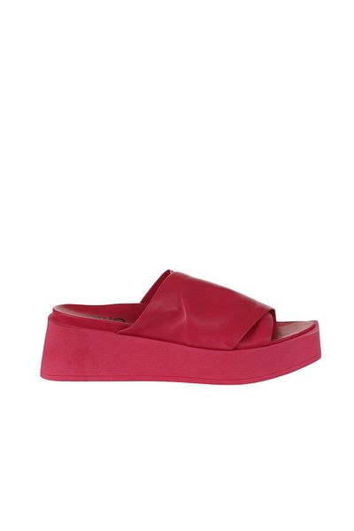 Bueno Shoes Papuci de damă din piele cu toc pană fucsia - 01wy5906
