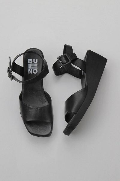 Bueno Shoes Sandale de damă din piele cu toc negru - 01wy2400