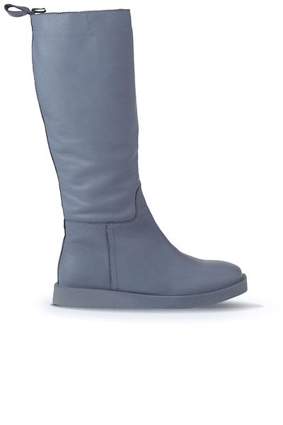 Bueno Shoes Δερμάτινες Γυναικείες Μπότες Μπλε Flat - 01wv9705
