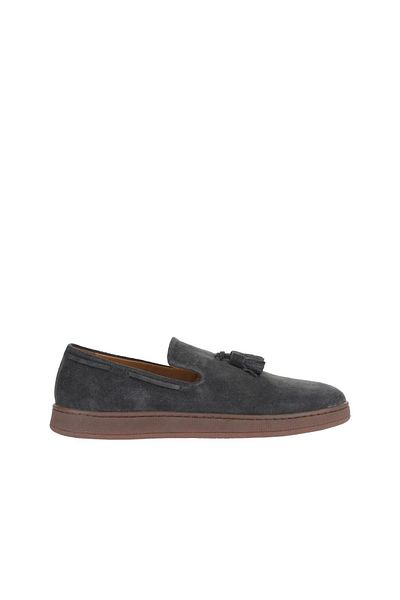 Bueno Shoes Мъжки мокасини - сиви, тъмносиви, велурени, модел 10m50029