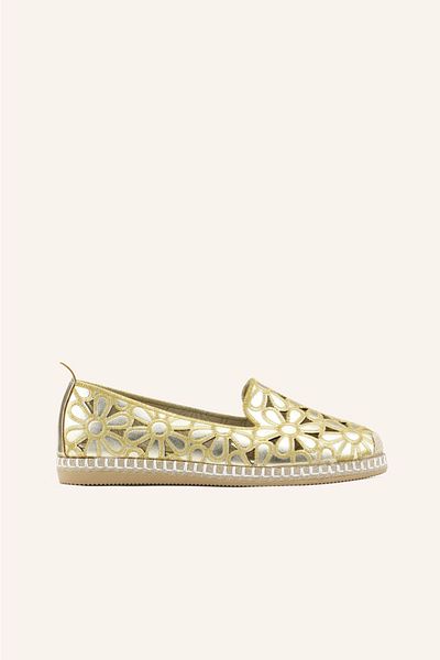 MARCATELLI Espadrile cu flori aurii