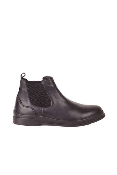 Bueno Shoes Μαύρα δερμάτινα γυναικεία μποτάκια - Flat Design 01wr6300
