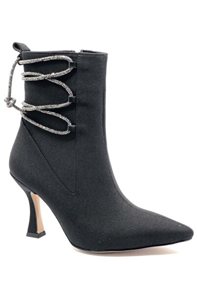 KOCAMANLAR Жіночі черевики на підборах з каменем на задній частині Feles ЧОРНИЙ