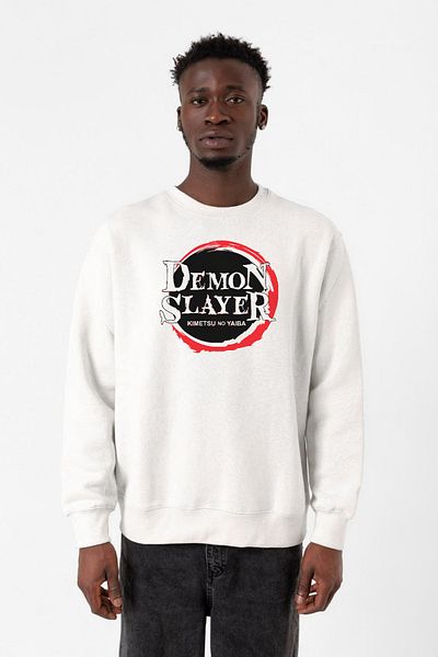 Tshirthane Demon Slayer Anime Squad Demon Slayer Kimetsu No Yaiba Λευκό ανδρικό φούτερ 2ip