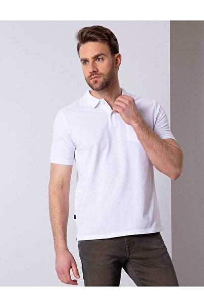 Pierre Cardin Біла футболка Regular Fit з коміром-поло Basic 50204835-VR013