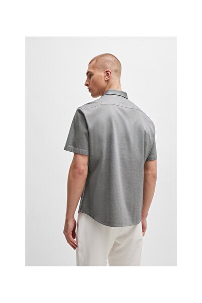 BOSS Pamuklu pike penyeden normal kesim gömlek