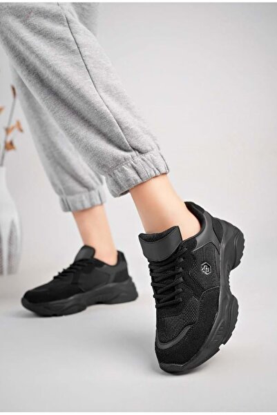 KOCAMANLAR Lambırlent 9972 Kalın Taban Sneaker Unisex Spor Ayakkabı SİYAH