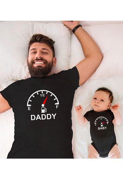 Tshirthane Μετρητής καυσίμου για Father Son Girl - Τιμή μονού είδους, 2 τεμάχια Basketman