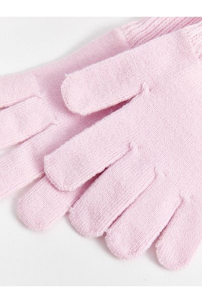 LC Waikiki Pompom Detailed Girl's Scarf Beanie and Gloves