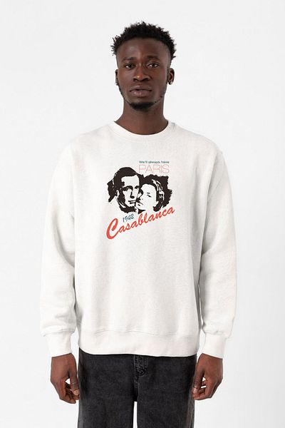Tshirthane Casablanca Θα έχουμε πάντα λευκό ανδρικό φούτερ 2ip