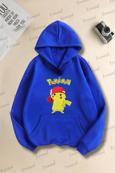 artı4 Unisex Pokemon Printed Adult and Children Hooded Sweatshirt