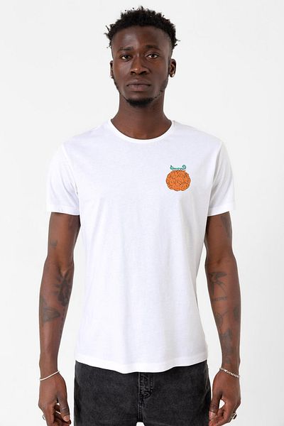 Tshirthane Tricou oversize pentru bărbați One Piece Anime Mera Mera Devil Fruit alb