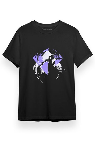 Tshirthane Ανδρικό μπλουζάκι Samurai Champloo Jin Minimal Μαύρο κοντομάνικο