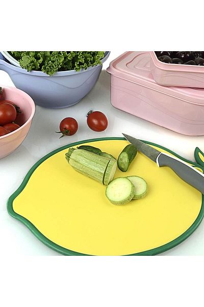 kapsulavm Lemon Figured Non-Slip Cutting - Chopping Board