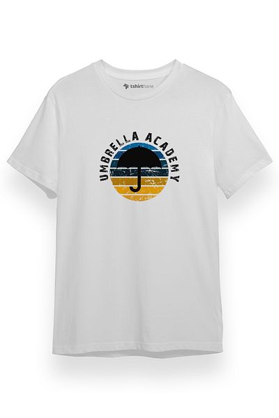 Tshirthane Ανδρικό μπλουζάκι με κοντό μανίκι The Umbrella Academy Retro White