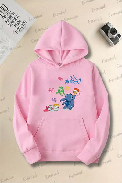 artı4 Φούτερ με κουκούλα Unisex Stich για ενήλικες και παιδιά