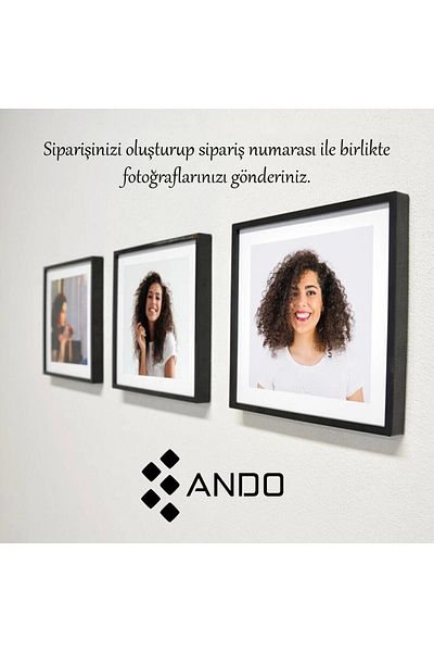 Andoweb Black Square Frame with Photo (3 Pieces)