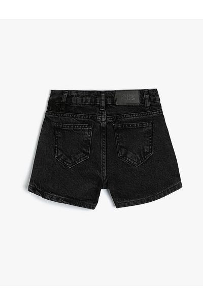 Koton Mini Denim Shorts Stone Printed Pocket Cotton