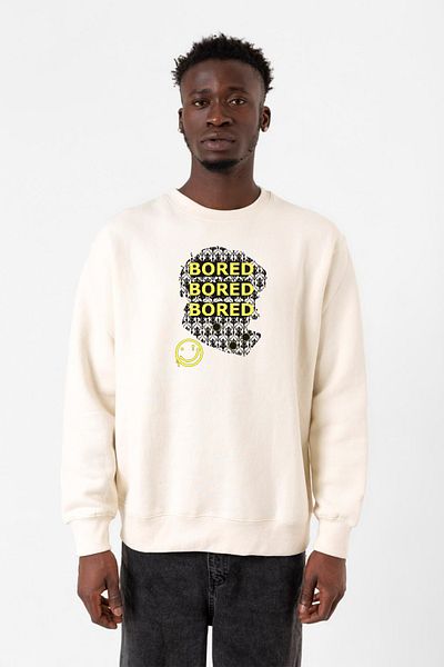 Tshirthane Ανδρικό φούτερ Sherlock Bored Ecru 2ip