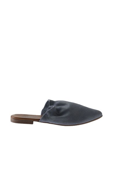 Bueno Shoes Γυναικείες φλατ παντόφλες μπλε σουέντ - 01wu7704