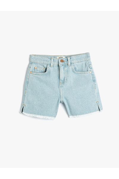 Koton Basic Denim Shorts with Tassel Detail Cotton