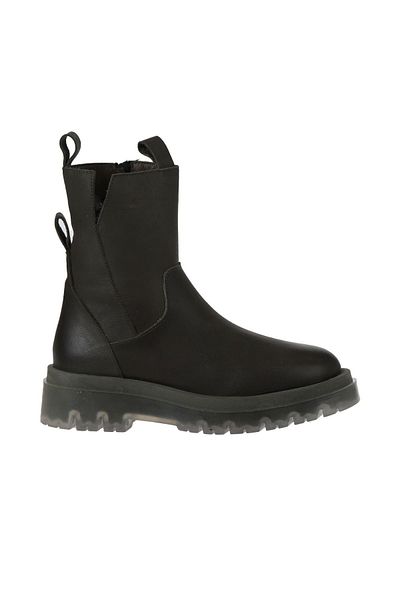 Bueno Shoes Χακί Δερμάτινες Γυναικείες Μπότες - Flat Cut 01wv1501