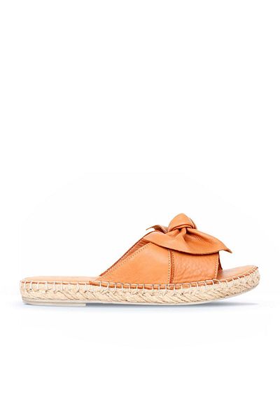 Bueno Shoes Tan Δερμάτινες Γυναικείες Παντόφλες Espadrille - 01wl4605