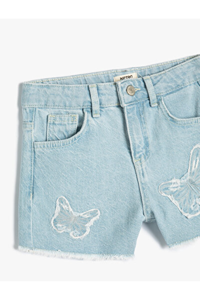 Koton Kot Şort Kelebek Aplike Detaylı Cepli Pamuklu