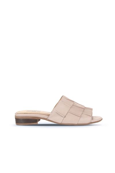 BUENO Shoes Gri Deri Kadın Düz Terlik 01wn5101