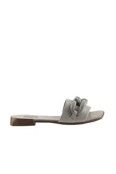 Bueno Shoes Дамски екрю кожени плоски чехли - 01wu1815