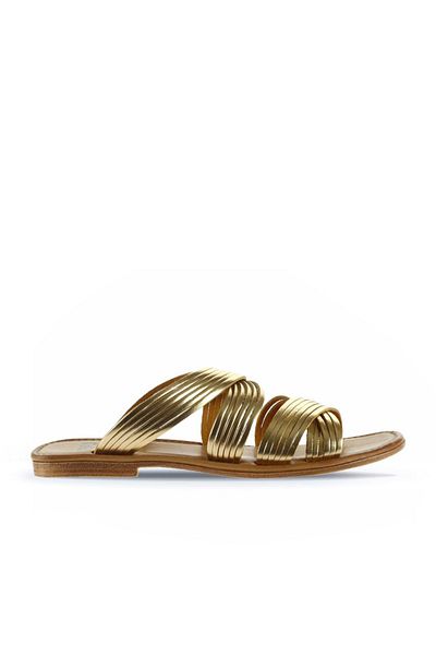 Bueno Shoes Papuci de damă din piele galben strălucitor - 01wu3422