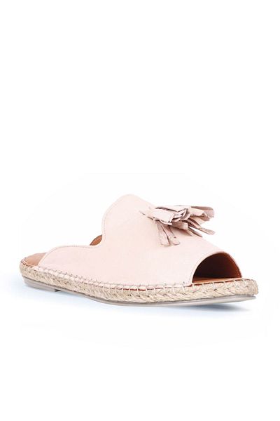 Bueno Shoes Γυναικείες δερμάτινες παντόφλες Espadrille Powder - 01wj0311