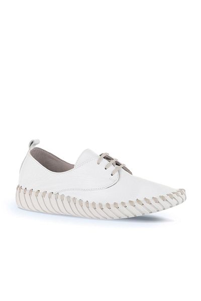 BUENO Pantofi plati de dama din piele gri - 01wq0200