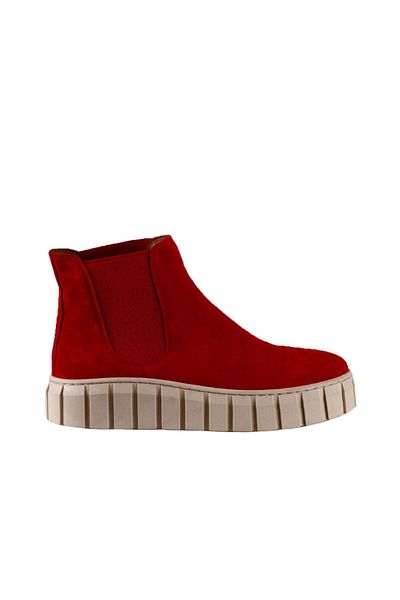 Bueno Shoes Γυναικείες Flat Μπότες Suede Red - 01wt3403