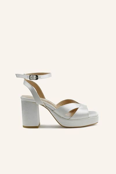 MARCATELLI Pantofi de mireasă cu toc din satin Lily