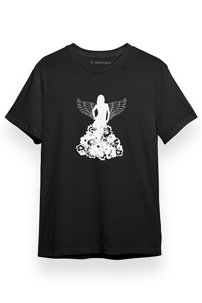 Tshirthane Angel Icon Μαύρο κοντομάνικο ανδρικό μπλουζάκι