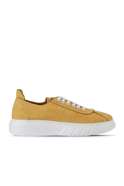 Bueno Shoes Pantofi cu toc pentru femei din nubuc galben 01wq4904