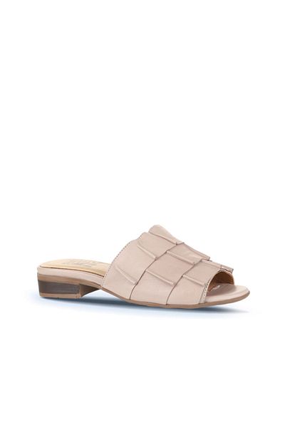 BUENO Shoes Gri Deri Kadın Düz Terlik 01wn5101