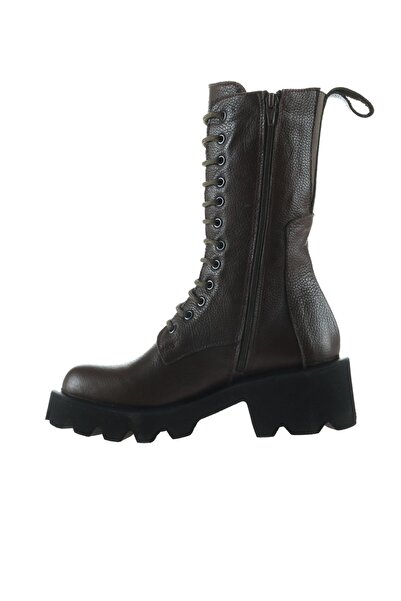 Bueno Shoes Haki Flotter Deri Kadın Topuklu Bot 01wt1702