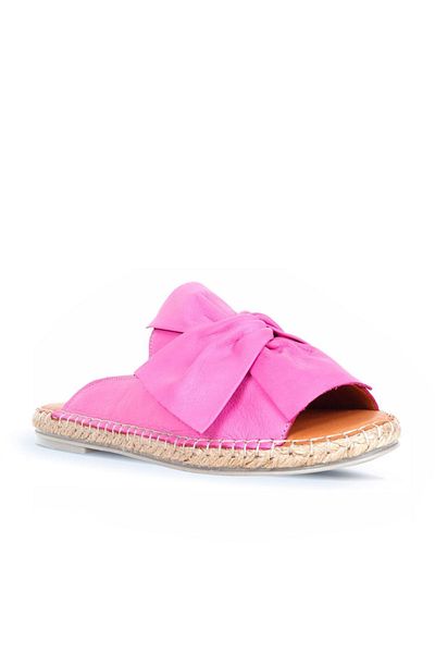 Bueno Shoes Φούξια Γυναικείες Δερμάτινες Παντόφλες Espadrille - 01wn1632