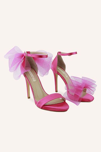 MARCATELLI Pantofi cu toc Minami din satin fucsia