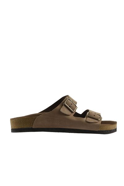 Bueno Shoes Γυναικείες φλατ παντόφλες - Sand Nubuck Leather, 05wt100