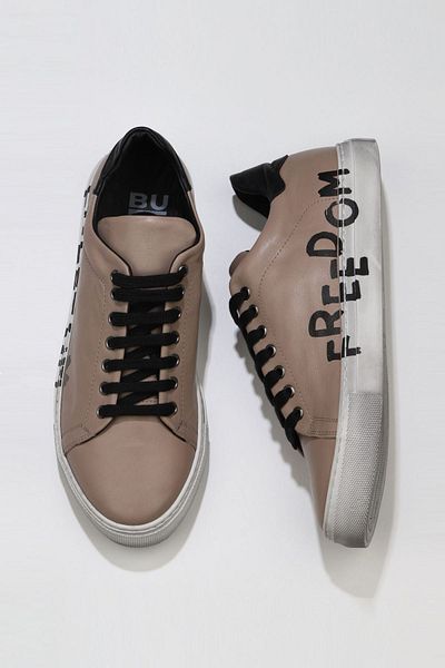 Bueno Shoes Ανδρικά Αθλητικά Παπούτσια Γκρι Μαύρο Δερμάτινο - 01mr9203