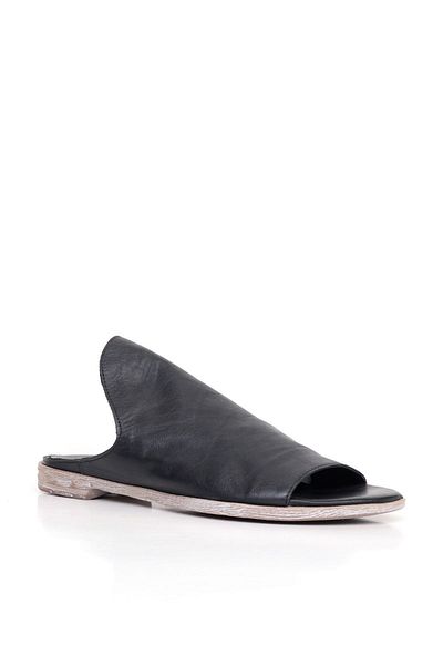 BUENO Shoes Siyah Deri Kadın Düz Terlik 01wn5019