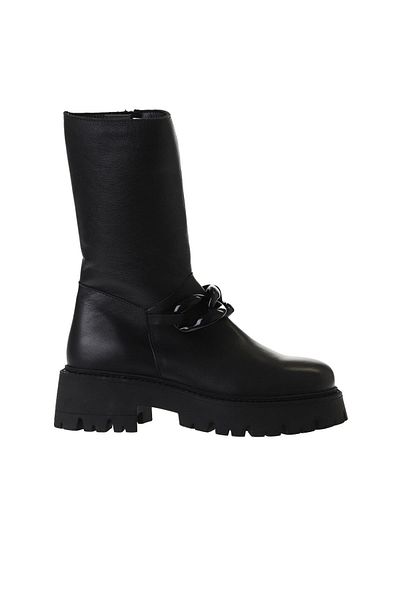 Bueno Shoes Cizme de damă din piele neagră - Design plat 01wv3118
